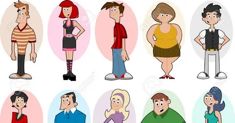 skinny cartoon characters